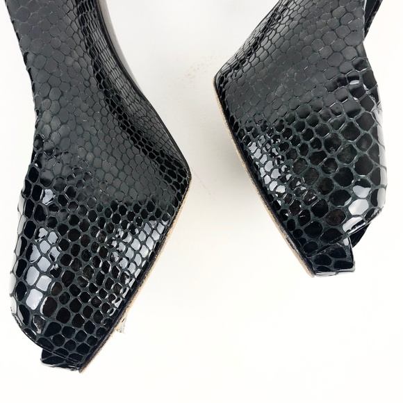 Stuart Weitzman Plainfield Snake-Embossed Peep-Toe Pump - Picture 10 of 16